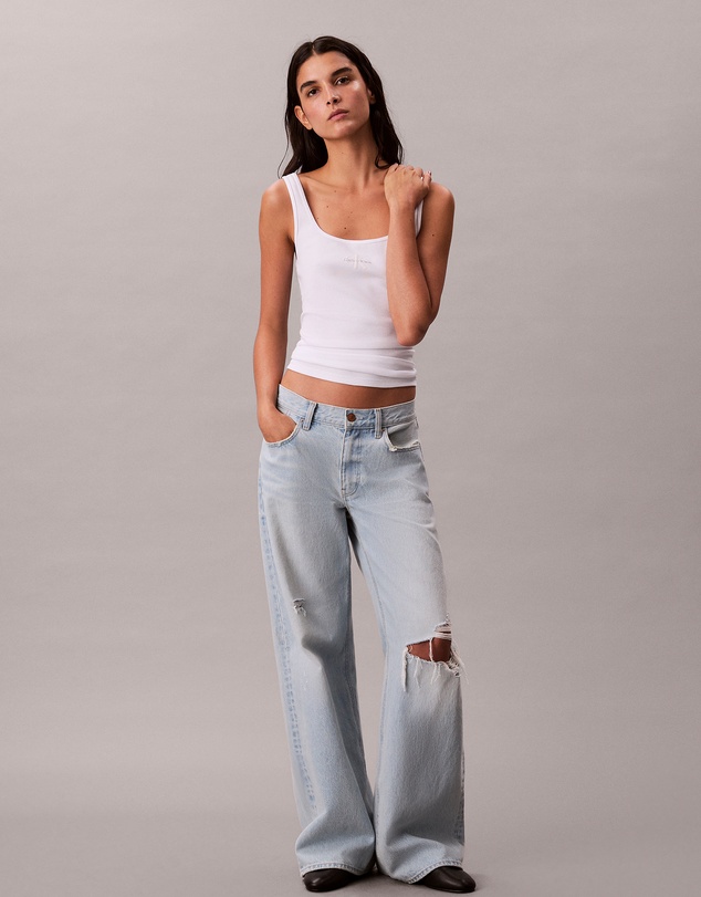Calvin Klein Jeans - Monologo Rib Scoop Neck Tank Top