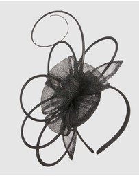 Max Alexander - Sinamay Black Flower Racing Fascinator