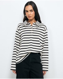 AERE - Stripe Cotton Polo
