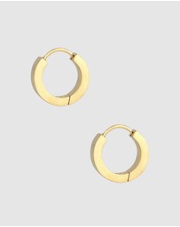 Kuzzoi - ICONIC EXCLUSIVE - Earrings Men Creoles Matt Trend Robust in 925 Sterling Silver Gold Plated