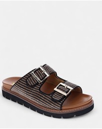 Mia Vita - Daisy Slide - Black Raffia