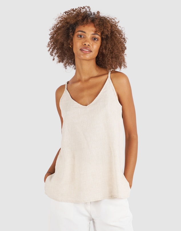 CAMIXA - CAMI-V linen Camisole Top