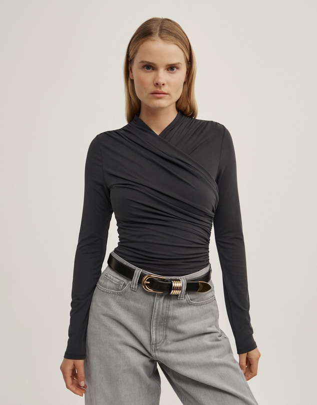 Witchery - Wrap Long Sleeve Jersey Top