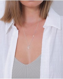 Elli Jewelry - Necklace Pendant Crescent Moon Star Astro in 925 Sterling Silver