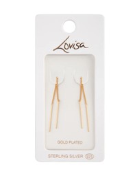 Lovisa - Gold Plated Sterling Silver Long Thread Through Earrings