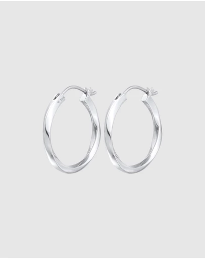 Elli Jewelry - Twisted Hoop Earrings in 925 Silver