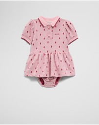 Country Road - Australian Cotton Short Sleeve Jacquard Romper Dress