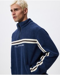 X-Large - Stripe Polar Fleece 1/4 Zip