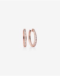 Michael Hill - Huggie Earrings with 0.50 Carat TW of Diamonds in 10kt Rose Gold