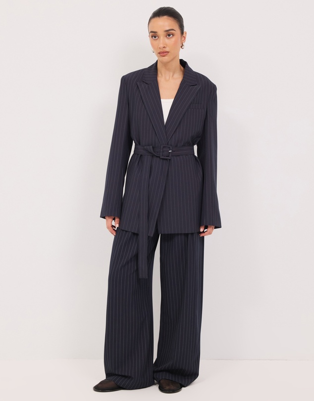 Calli - Rhode Pinstripe Wide Leg Pants