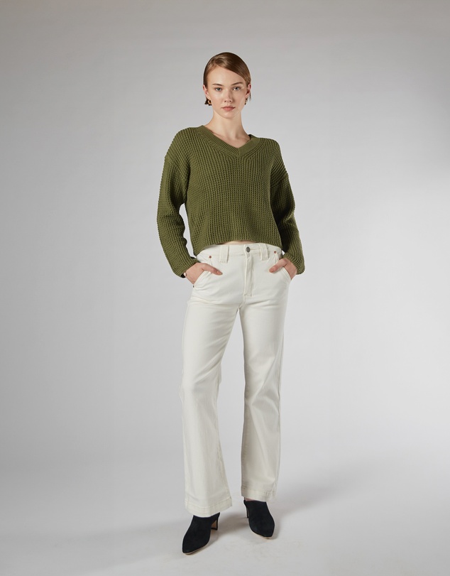 DRICOPER DENIM - Lulu Khaki Cotton Sweater