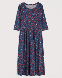 Seasalt - Seasalt Cornwall Blue Veronica Midi Dress in Organic Cotton Jersey