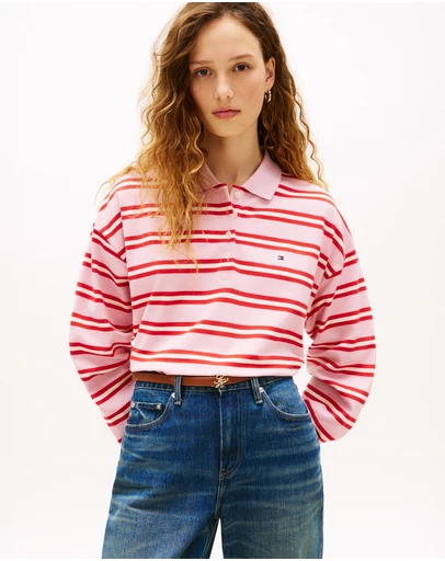 Tommy Hilfiger - 1985 Relaxed Fit Stripe LS Polo Shirt