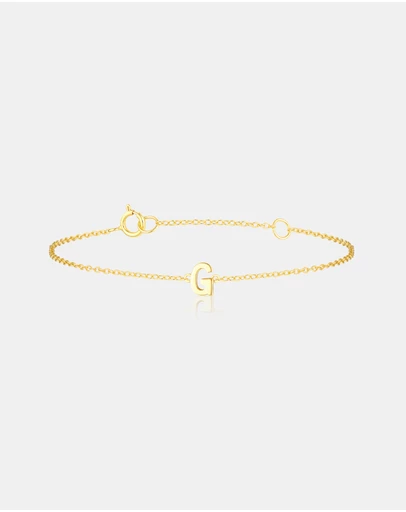 The Silver Collective - Petite A-Z Letter Bracelet - G