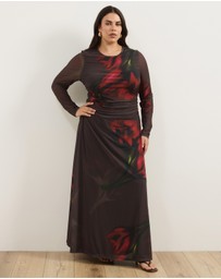 Atmos&Here Curvy - Sari Mesh Maxi Dress