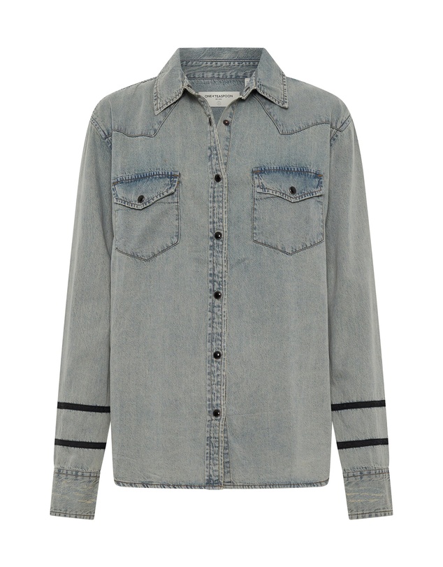 ONE TEASPOON - Western Denim Shirt - Old Blue