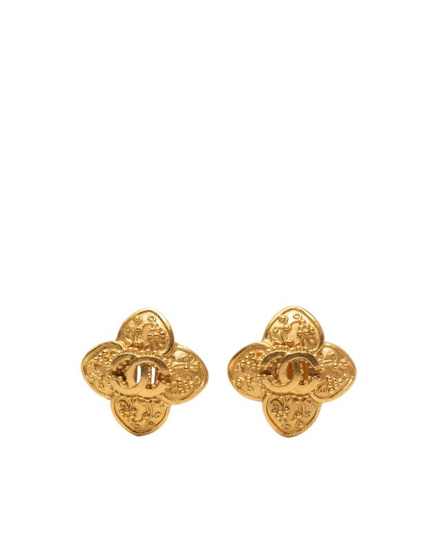 Pre-Loved by Azura Reborn - Pre-Loved CC Gold Plated Clover Clip On Earrings