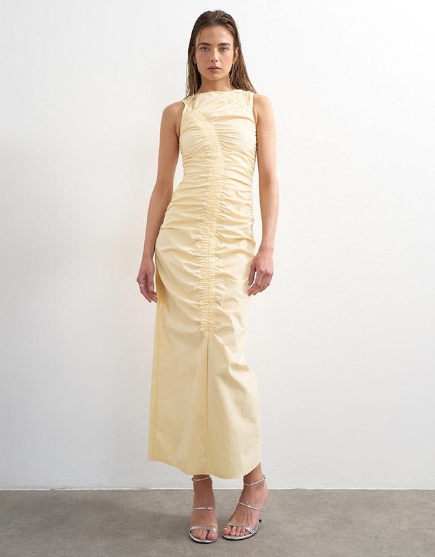 TOPSHOP - Sadie Ruched Sl Midi Dress Wvn