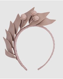Max Alexander - Taupe Leather Flowers Headband