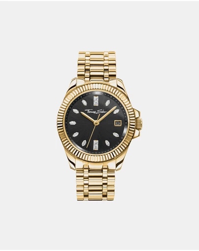 THOMAS SABO - THOMAS SABO Ladies Gold Watch with Black Dial
