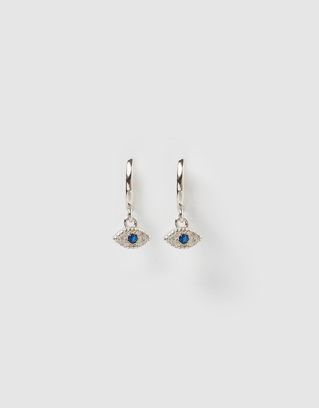 Izoa - Ophelia Evil Eye Huggie Earrings
