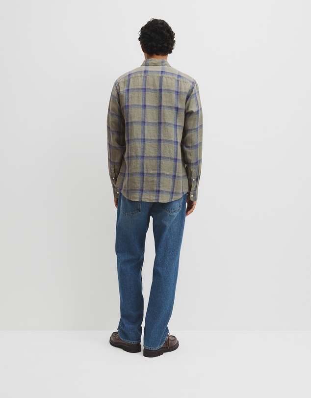 Country Road - Regular Fit Linen Windowpane Check Shirt