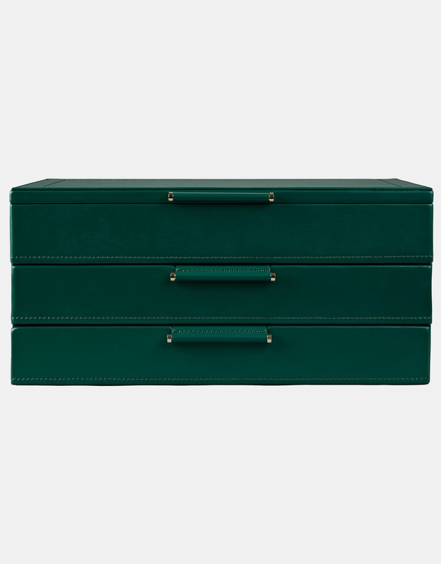 Wolf - WOLF Sophia Jewellery Box with Drawers Forest Green Fruit Botanical