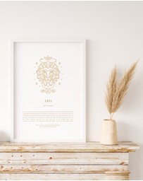 Olive et Oriel - Leo Celestial Zodiac Art Print