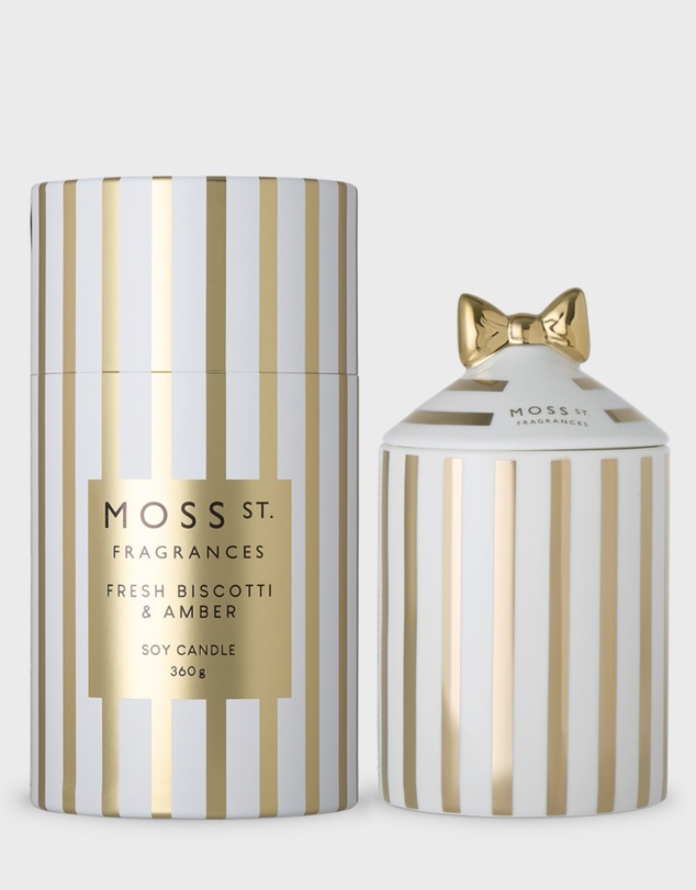 Moss St Fragrances - Fresh Biscotti & Amber Ceramic Candle 360g
