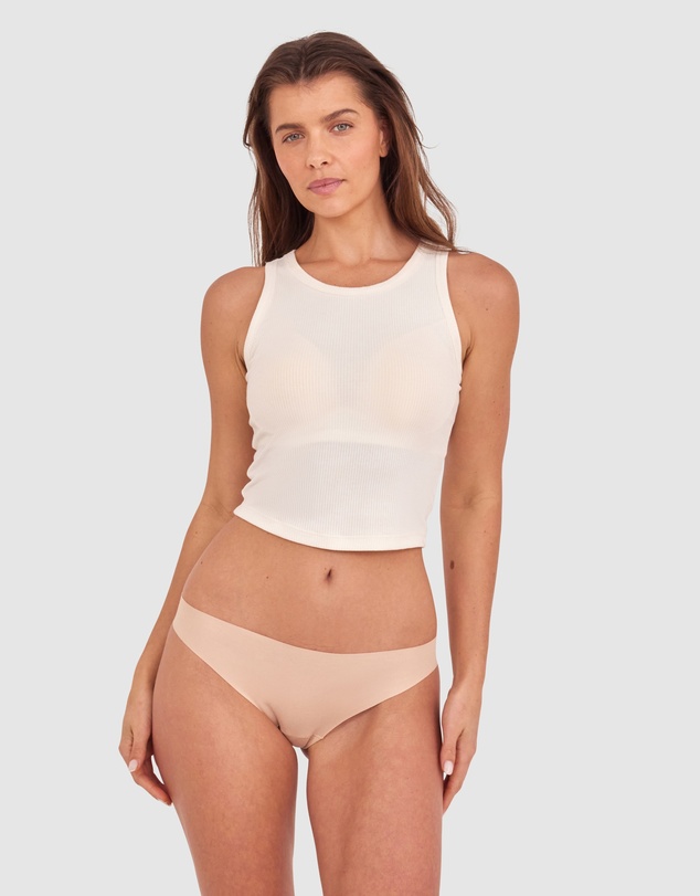 Bras N Things - Smooth Comfort Cotton Brazilian Knicker-Nude 2