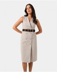 Forcast - Ria Stripe Cotton Blend Dress