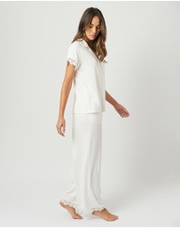 UNE PIECE - Lace Trim Modal Full Length Pyjama Set