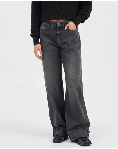 ONLY - Ella Wide Fold Up Jeans