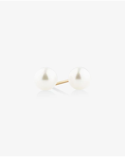 Michael Hill - Stud Earrings with 6mm Round Cultured Freshwater Pearl in 10kt Yellow Gold
