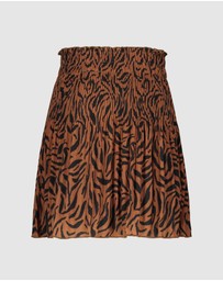 Like FLO - Zebra Print Pleated Skirt - Kids-Teens