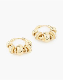 Lovisa - Gold Plated Diamante Rondell Hoop Earrings