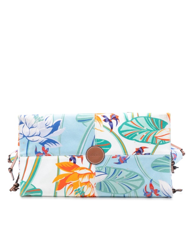 Loewe - Pre-Loved Paulas Ibiza Small Canvas Waterlily Print Cushion Tote