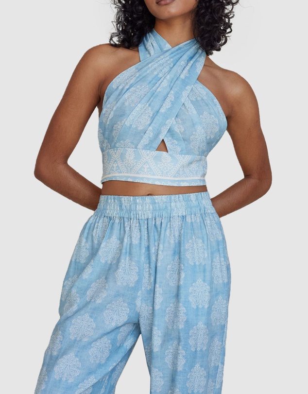 Amelius - Anjali Linen Halter Top