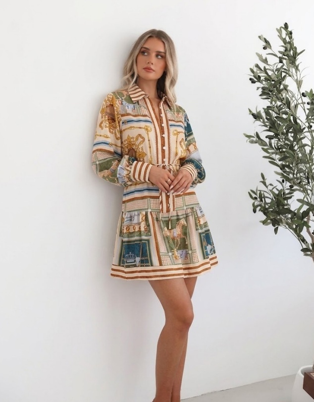 Esther & Co - Zetian Dress - Multi Print