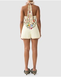 Camilla - Button Front Halter Playsuit