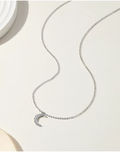 Mestige - Moonlight Shimmer Necklace - Silver Plated