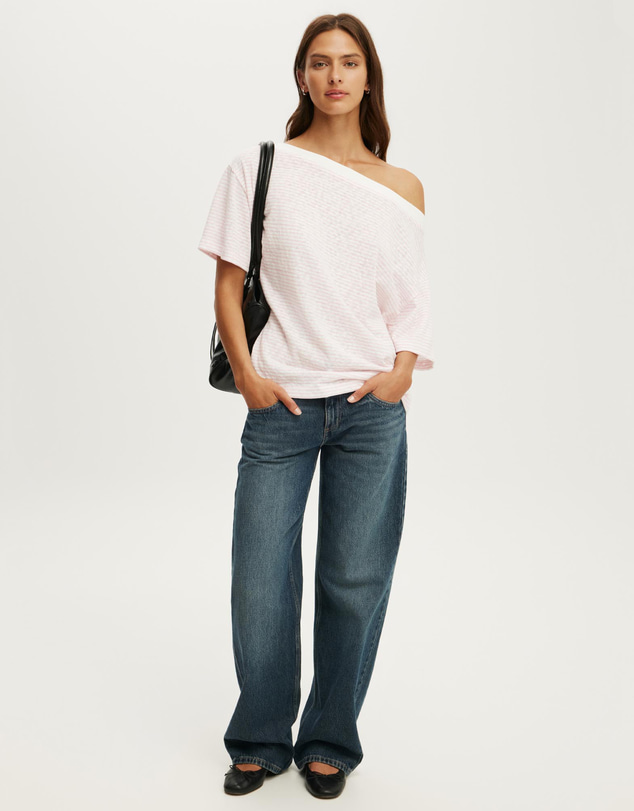 Cotton On - Boxy Off Shoulder Short Sleeve Tee