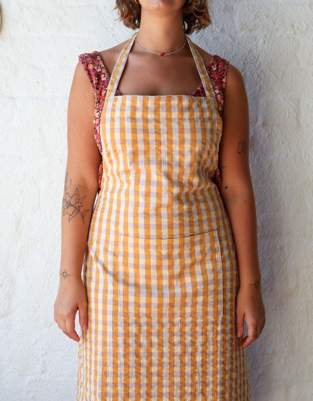 Mosey Me - Mango Seersucker Apron