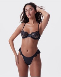 Bras N Things - Night Games You'll Miss Me Unlined & String Set - Black