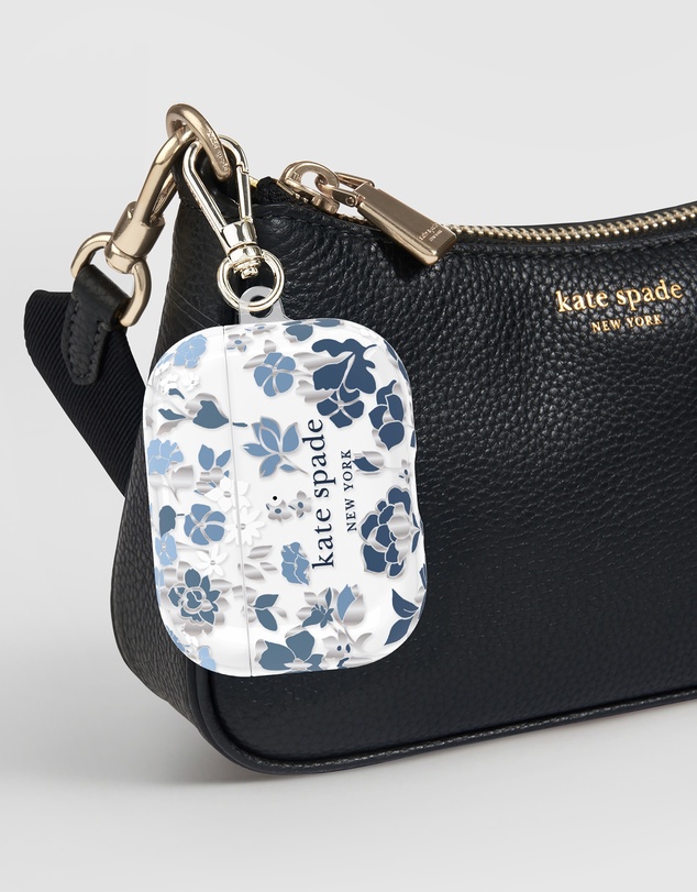 Kate Spade - Kate Spade Flowerbed Blue with Silver Clip Case for AirPod Pro 3