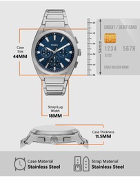 Fossil - Everett Silver Tone Chronograph Watch