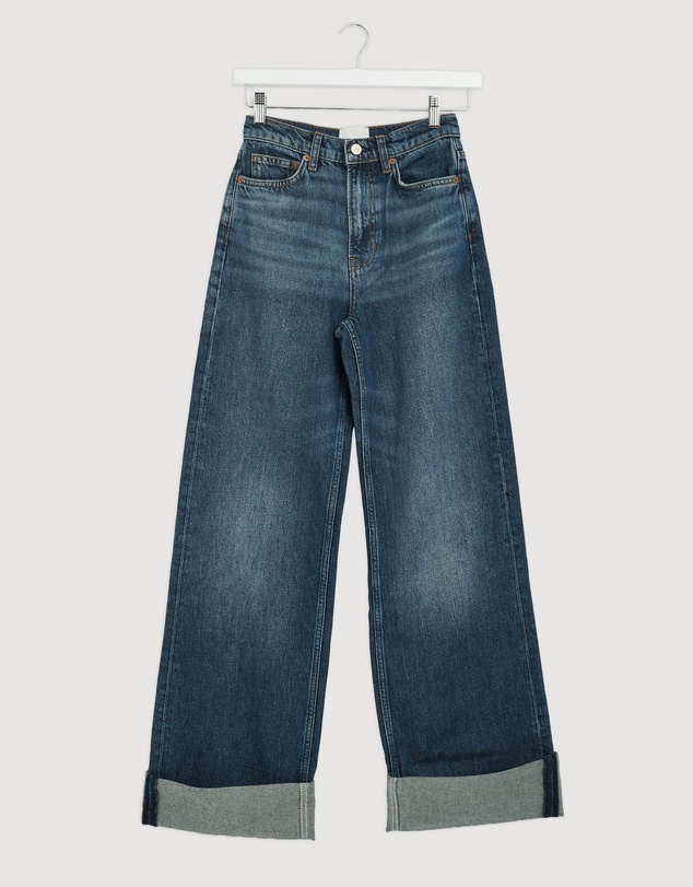 Revibe - Repaired Reformation Cary High Rise Slouchy Wide Leg Jeans - AU 6