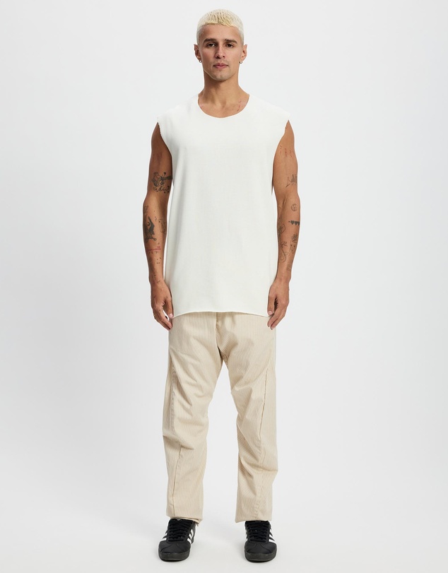 Surrounded By Ghosts - The Santite Crew Knit Raw Neck Vest