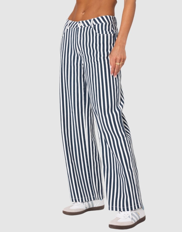 EDIKTED - Striped Low Rise Jeans