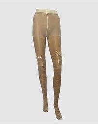 High Heel Jungle - Stain Bow Lace Up Tights